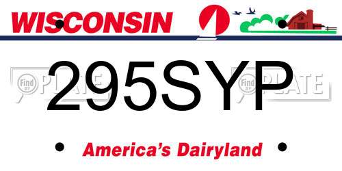 295SYP Wisconsin License Plate