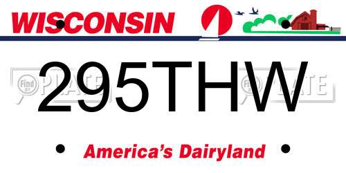295THW Wisconsin License Plate