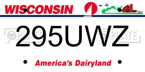 295UWZ Wisconsin License Plate