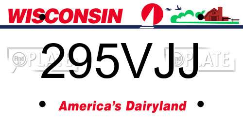 295VJJ Wisconsin License Plate