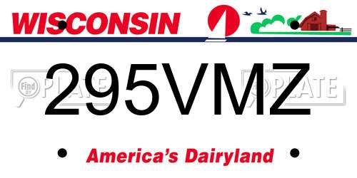 295VMZ Wisconsin License Plate