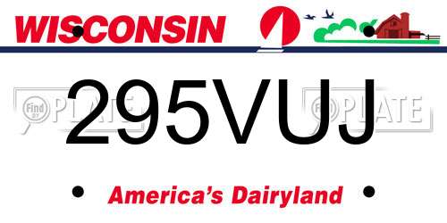 295VUJ Wisconsin License Plate