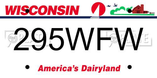 295WFW Wisconsin License Plate