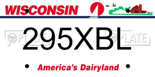295XBL Wisconsin License Plate