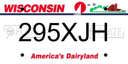 295XJH Wisconsin License Plate