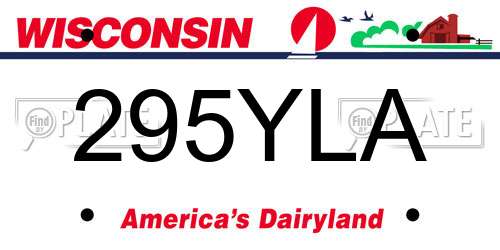 295YLA Wisconsin License Plate