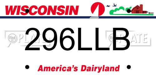 296LLB Wisconsin License Plate