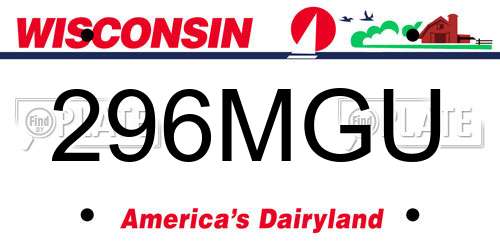 296MGU Wisconsin License Plate