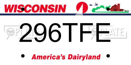 296TFE Wisconsin License Plate