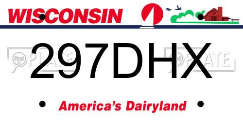 297DHX Wisconsin License Plate