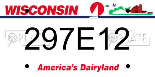 297E12 Wisconsin License Plate