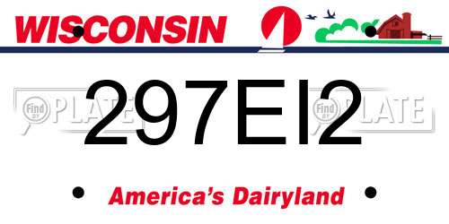297EI2 Wisconsin License Plate