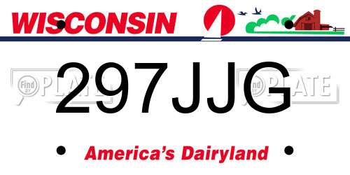 297JJG Wisconsin License Plate