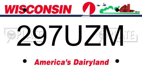 297UZM Wisconsin License Plate