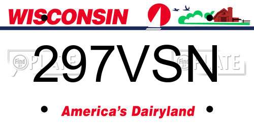 297VSN Wisconsin License Plate