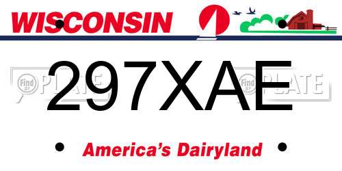 297XAE Wisconsin License Plate