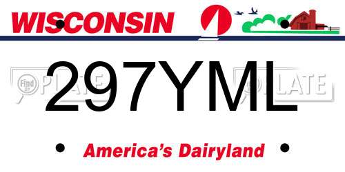 297YML Wisconsin License Plate