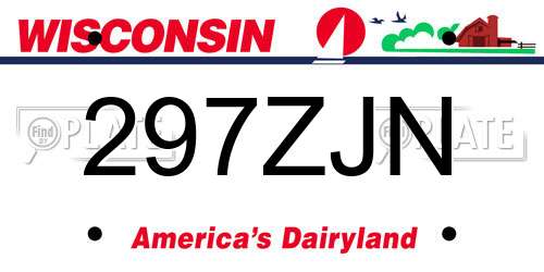 297ZJN Wisconsin License Plate