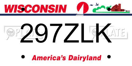297ZLK Wisconsin License Plate