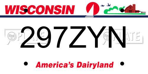 297ZYN Wisconsin License Plate
