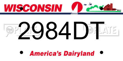 2984DT Wisconsin License Plate