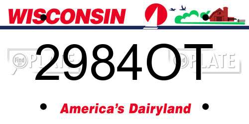 2984OT Wisconsin License Plate