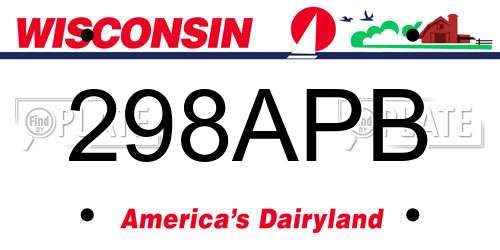 298APB Wisconsin License Plate