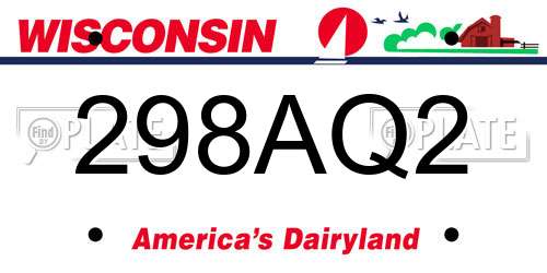 298AQ2 Wisconsin License Plate