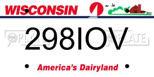 298IOV Wisconsin License Plate