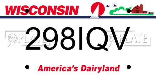 298IQV Wisconsin License Plate