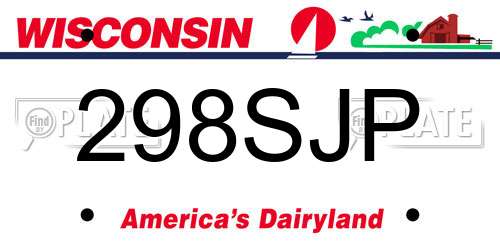 298SJP Wisconsin License Plate