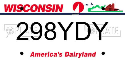 298YDY Wisconsin License Plate