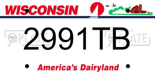2991TB Wisconsin License Plate