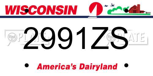 2991ZS Wisconsin License Plate
