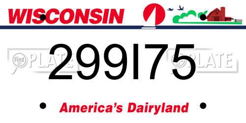 299I75 Wisconsin License Plate