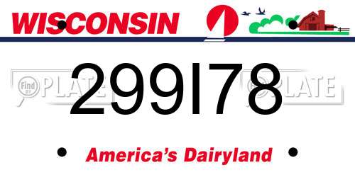 299I78 Wisconsin License Plate