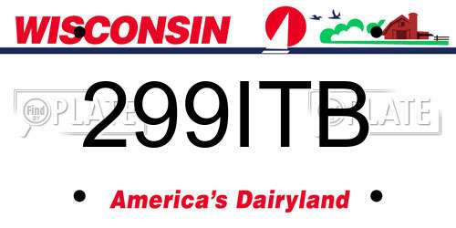 299ITB Wisconsin License Plate