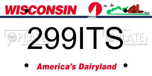 299ITS Wisconsin License Plate