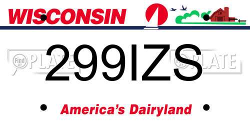 299IZS Wisconsin License Plate