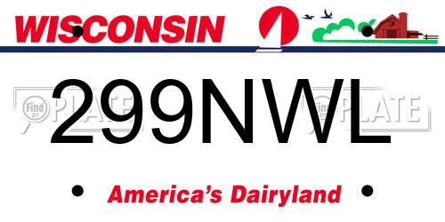 299NWL Wisconsin License Plate
