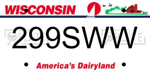 299SWW Wisconsin License Plate