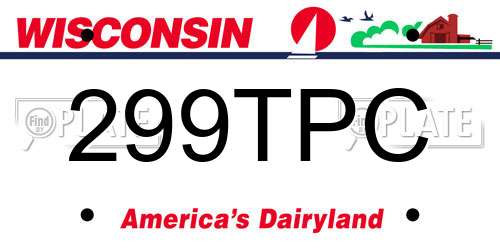 299TPC Wisconsin License Plate