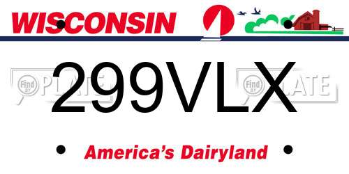 299VLX Wisconsin License Plate