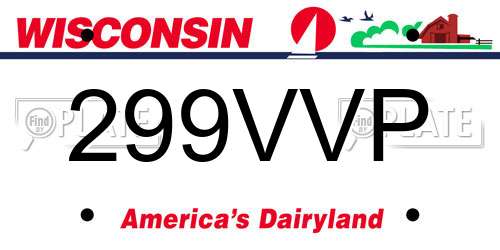 299VVP Wisconsin License Plate