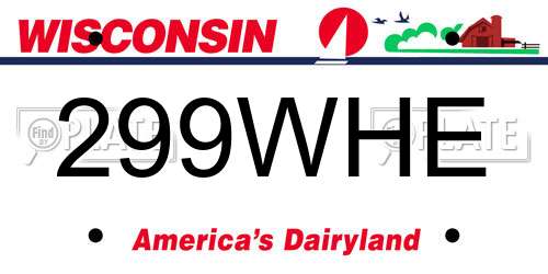 299WHE Wisconsin License Plate