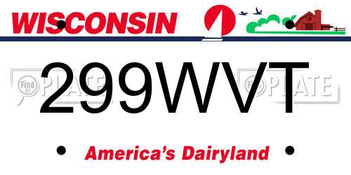 299WVT Wisconsin License Plate