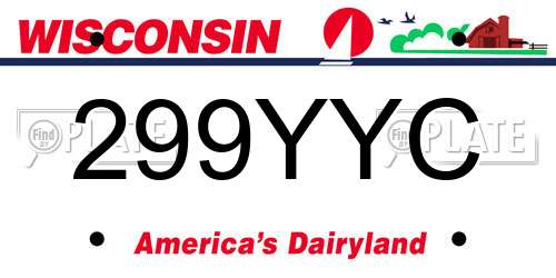 299YYC Wisconsin License Plate