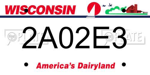 2A02E3 Wisconsin License Plate