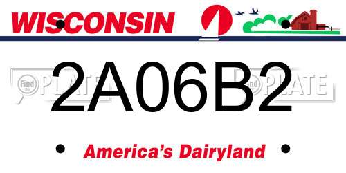 2A06B2 Wisconsin License Plate