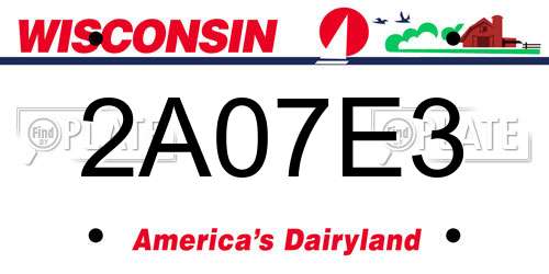 2A07E3 Wisconsin License Plate